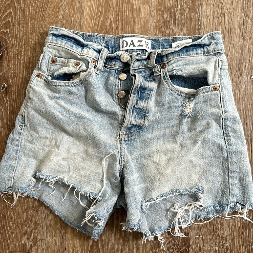 Daze Denim Shorts - Light Blue